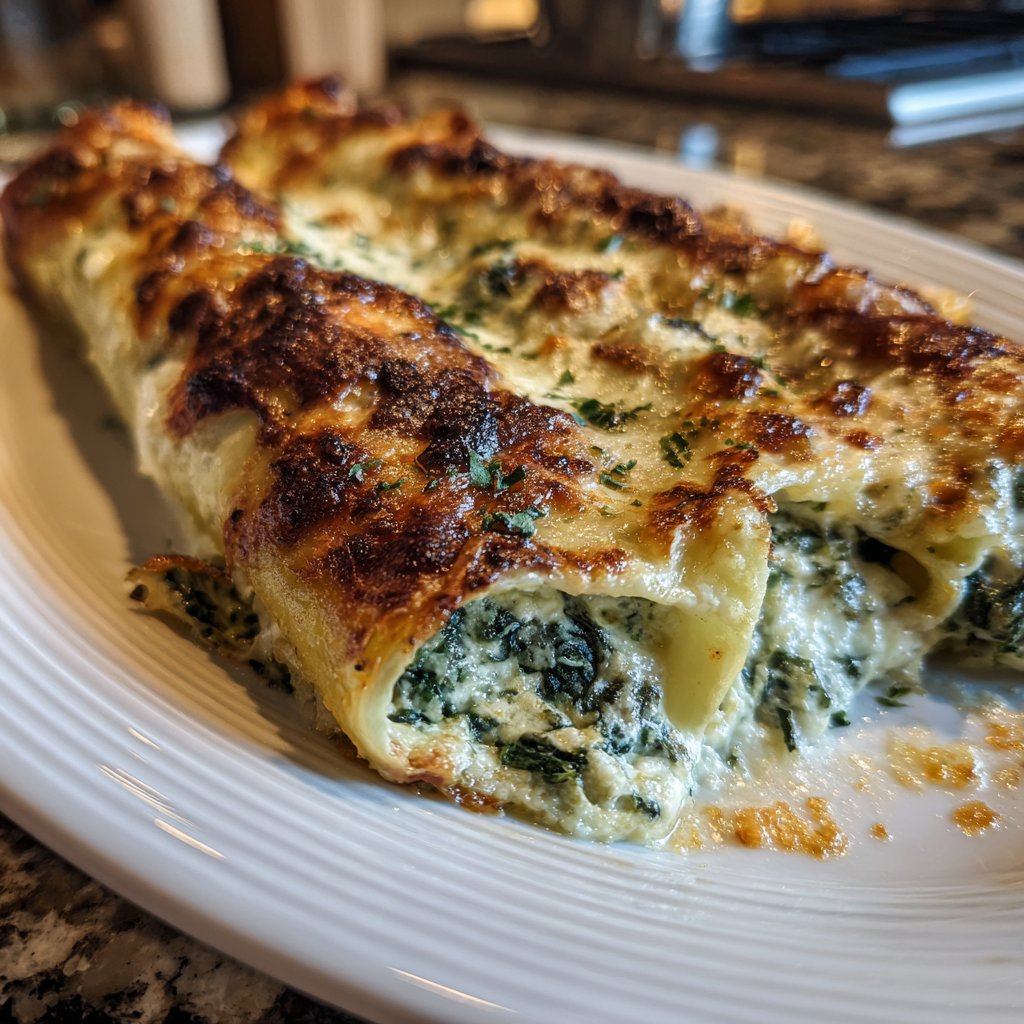 Valentine Dinner Spinach Ricotta Cannelloni