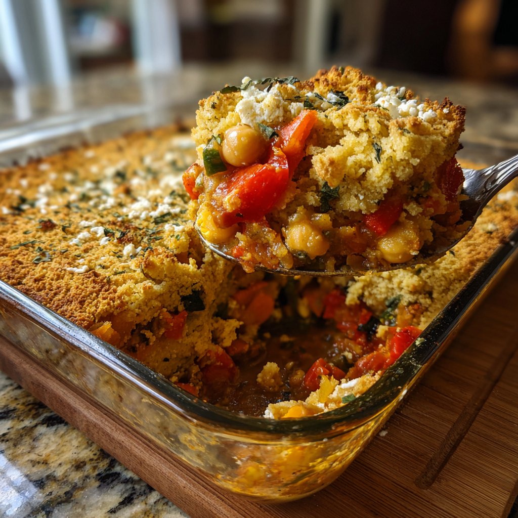 Healthy Dinner Mediterranean Chickpea Bake