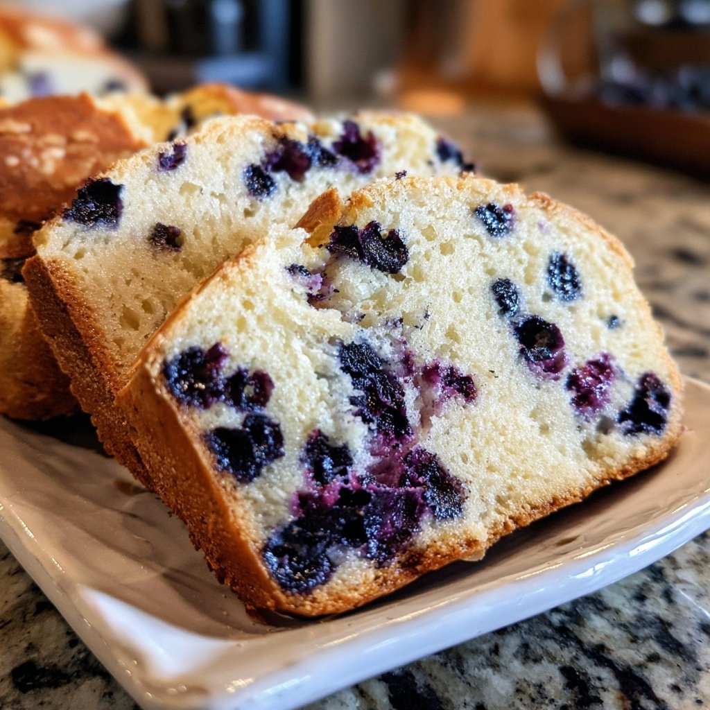 Blueberry Lemon Sourdough Bread Sliced