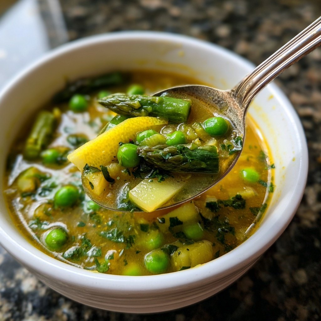 Spring Vegetable Soup With Lemon