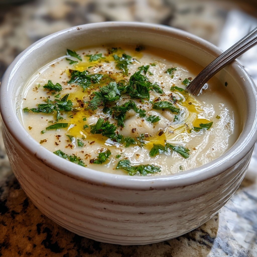 Creamy Lemon White Bean Soup Bowl