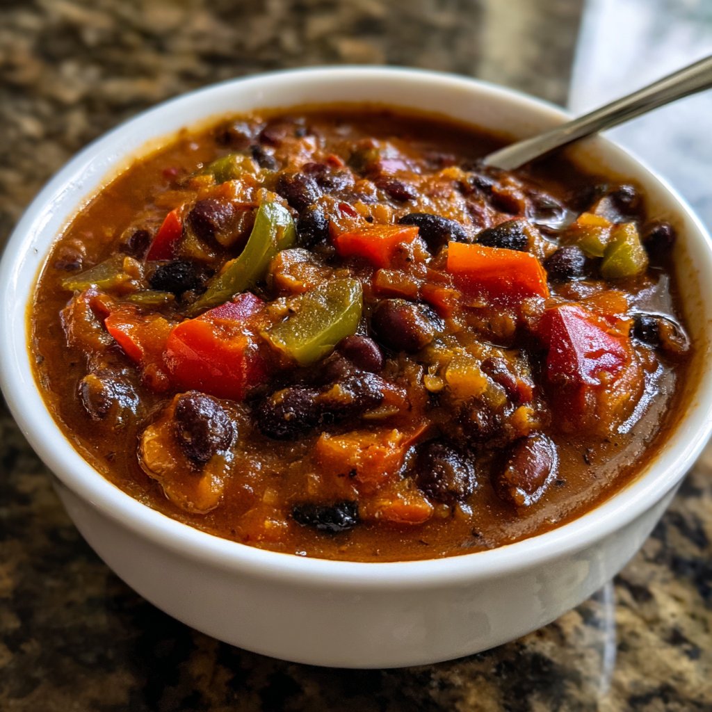 Healthy Crockpot Black Bean Chili