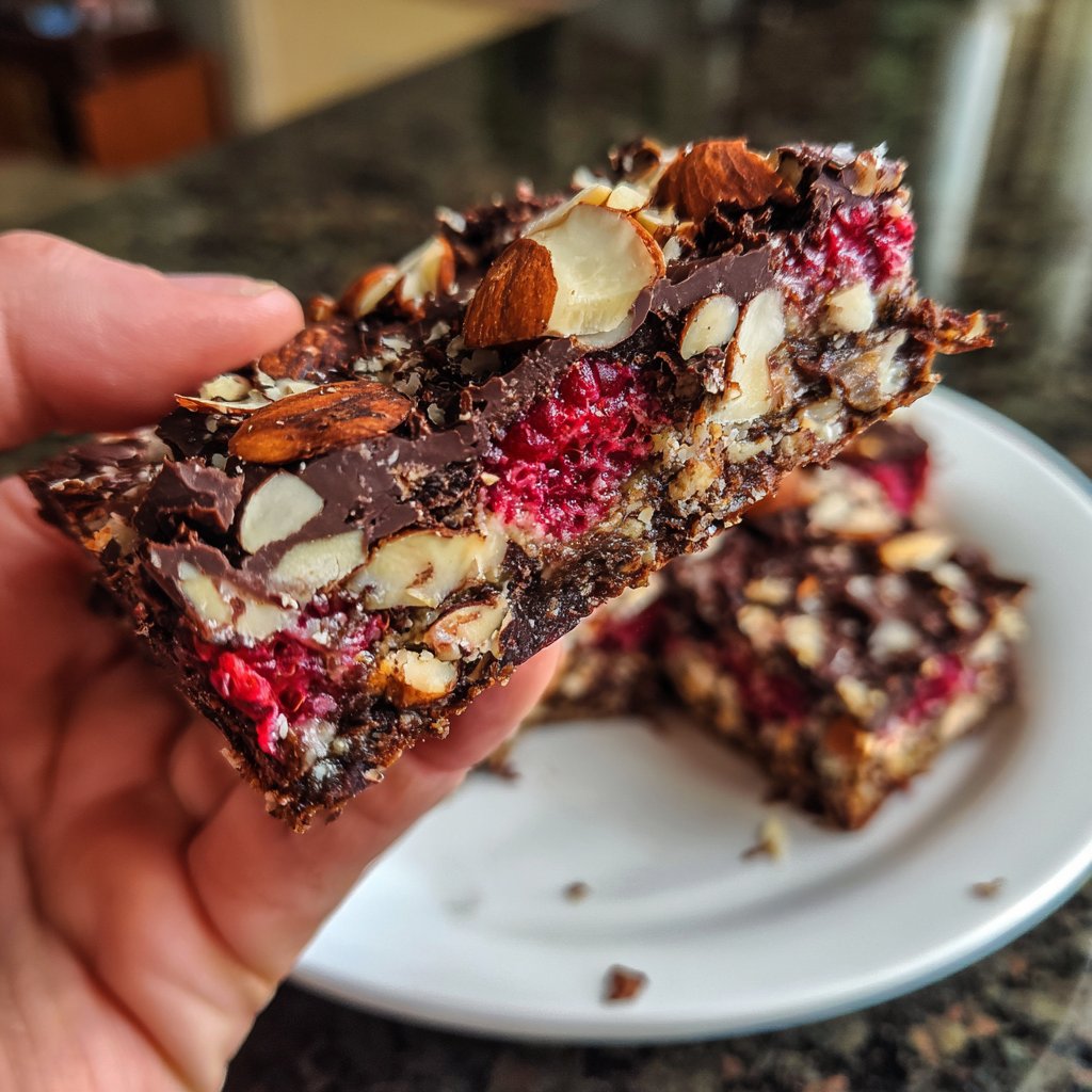 Chocolate Raspberry Almond Slice