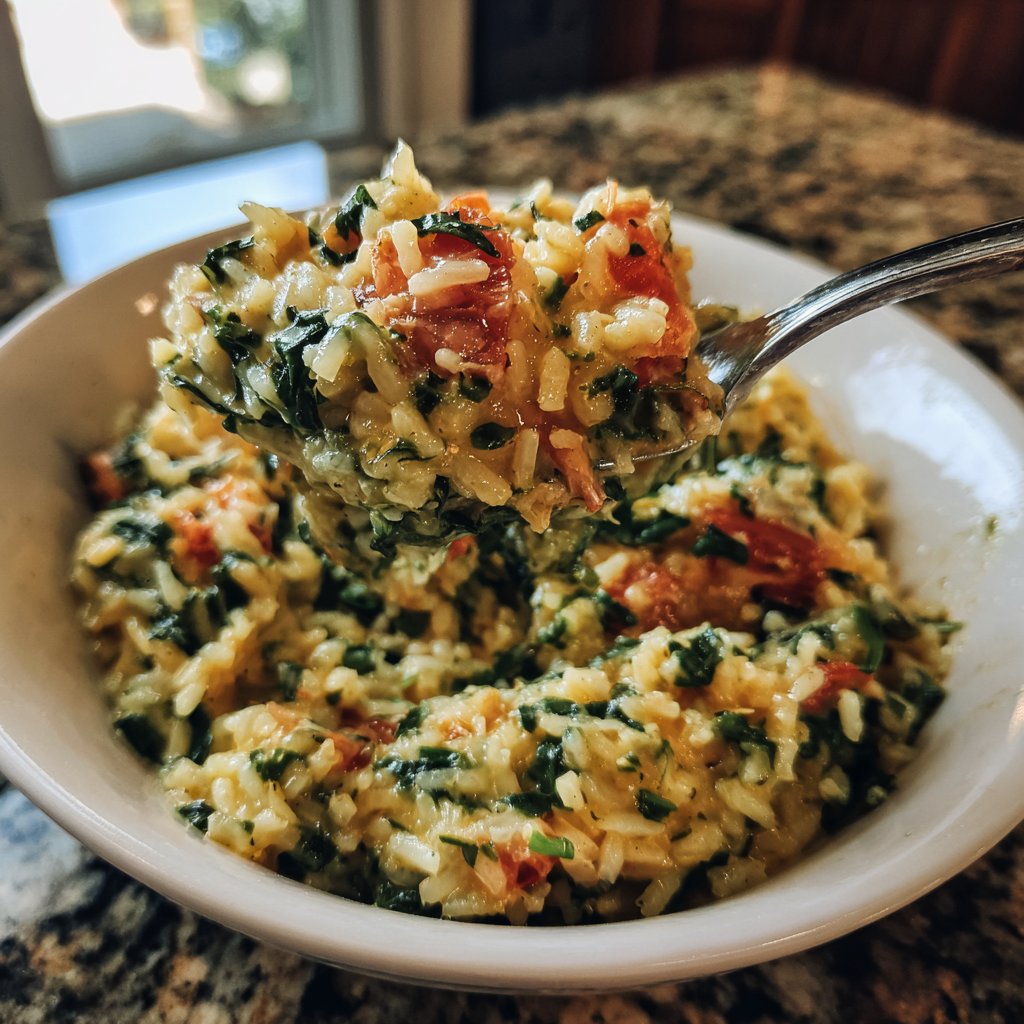 Creamy Spinach Tomato Rice