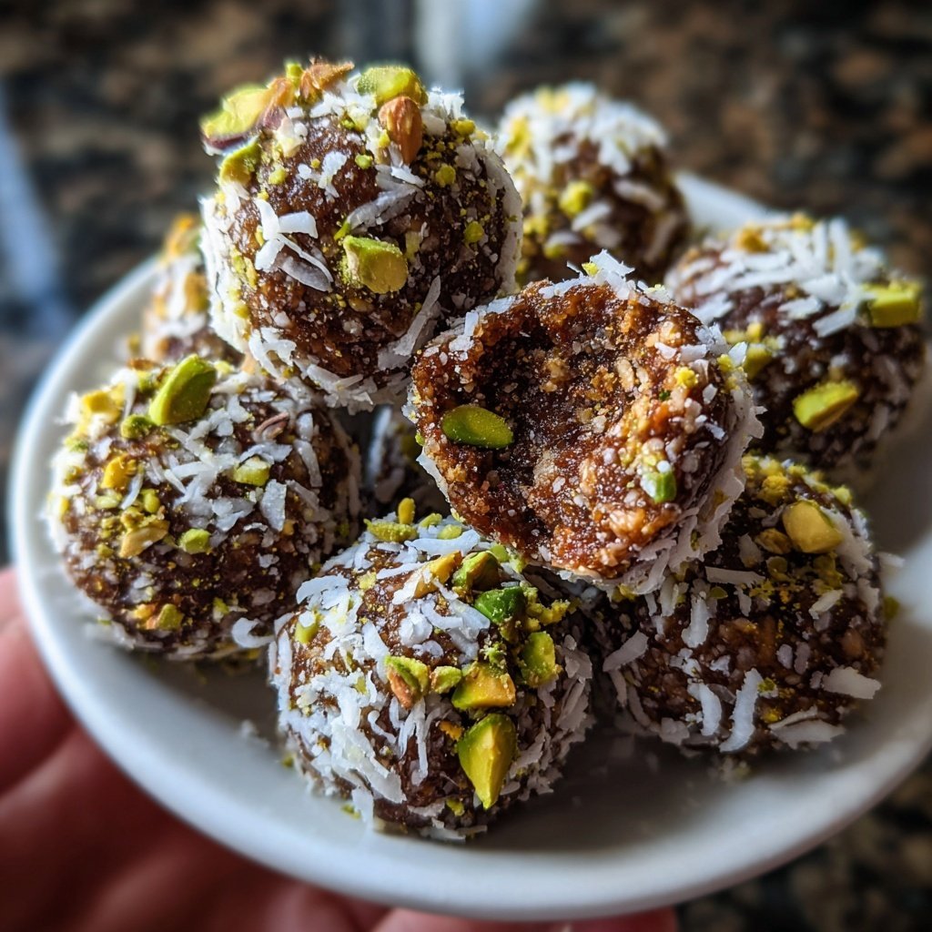 Chocolate Pistachio Coconut Bites